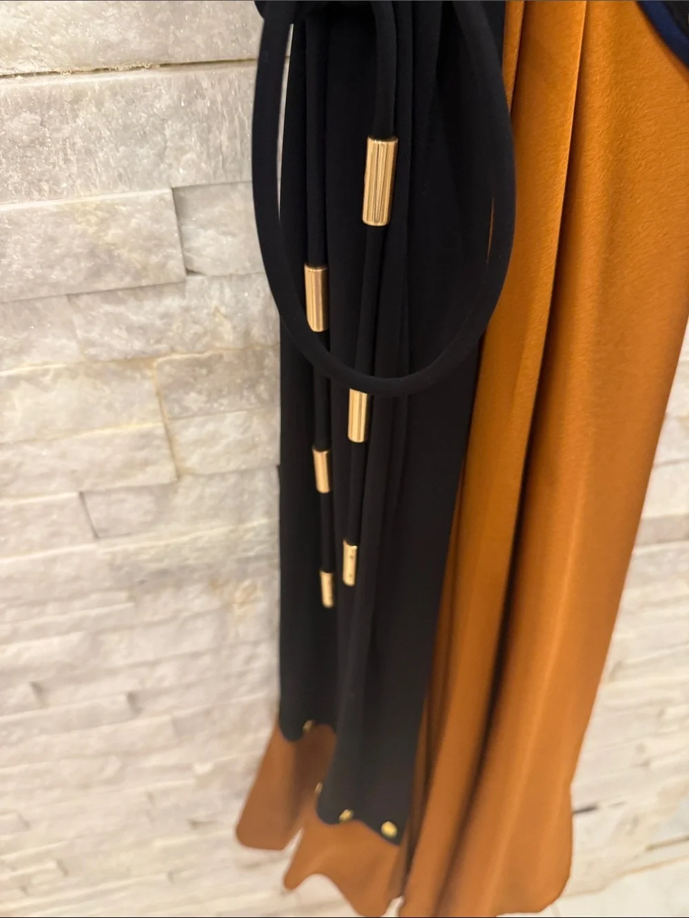 Tory Burch Black and Rust Wrap Maxi Dress